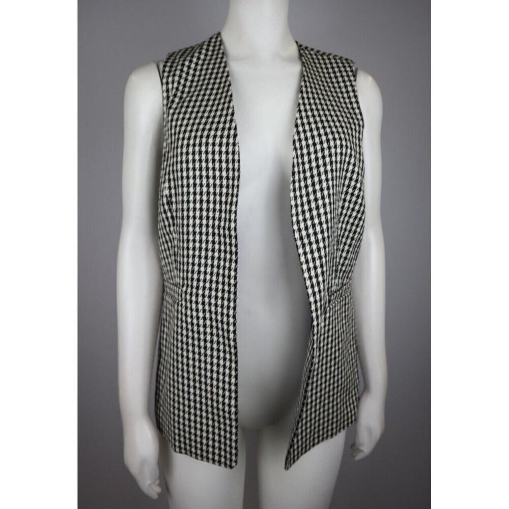 SINCERELY JULES - WOMEN'S BLACK & WHITE PLAID VEST - SIZE S